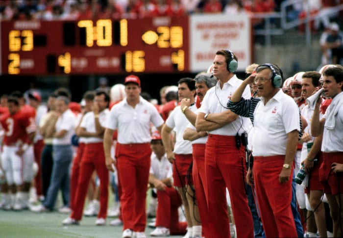 Oklahoma State 1988 football Nebraska sideline